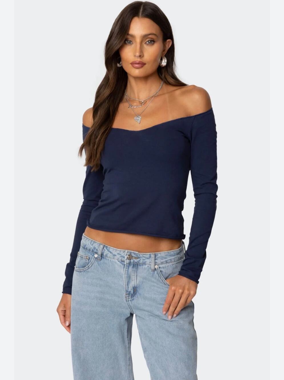 Edikted, Long sleeve, Wide neck, Crop Top, Size M, 1528S